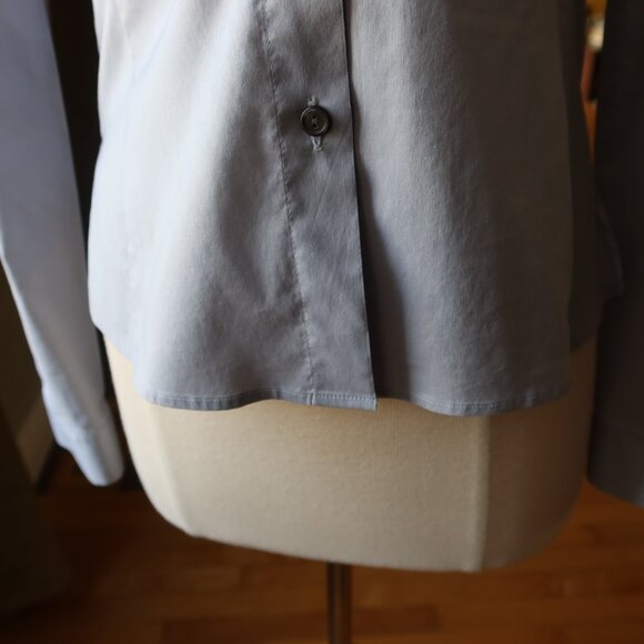 Hugo Boss button front long sleeve light blue blouse size 34 cotton blend womens - Picture 9 of 16